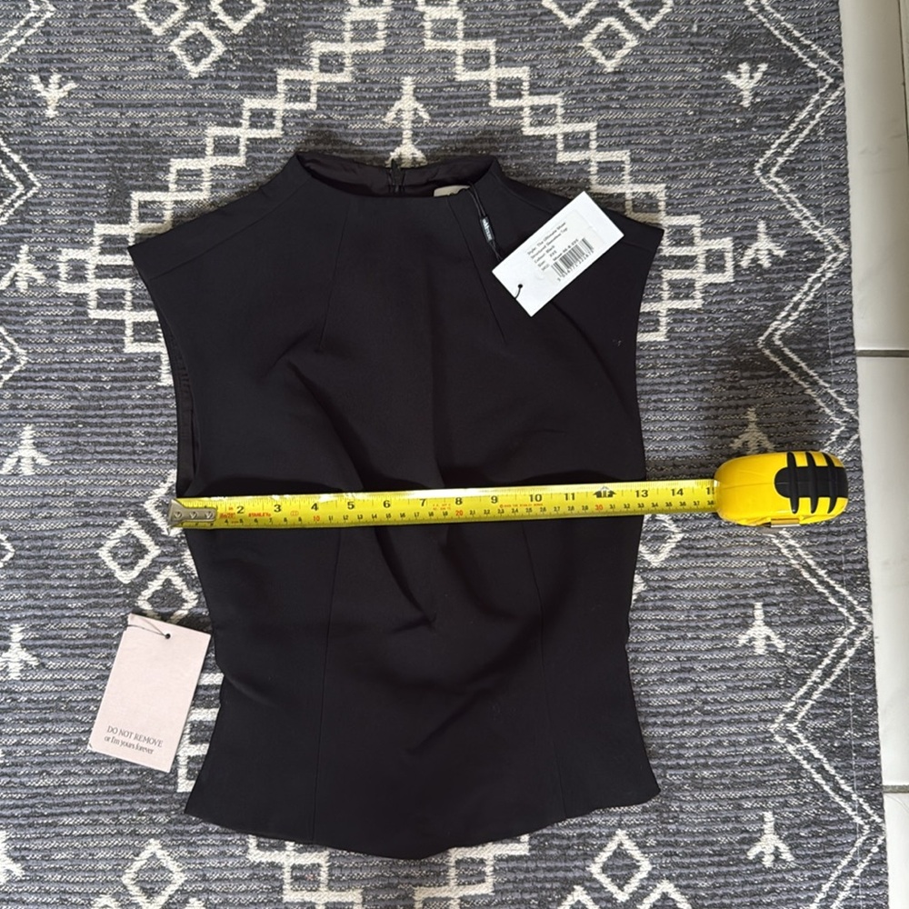 Odd Muse London The Ultimate Muse Structured Sleeveless Black Top Blouse Crepe - Picture 7 of 10